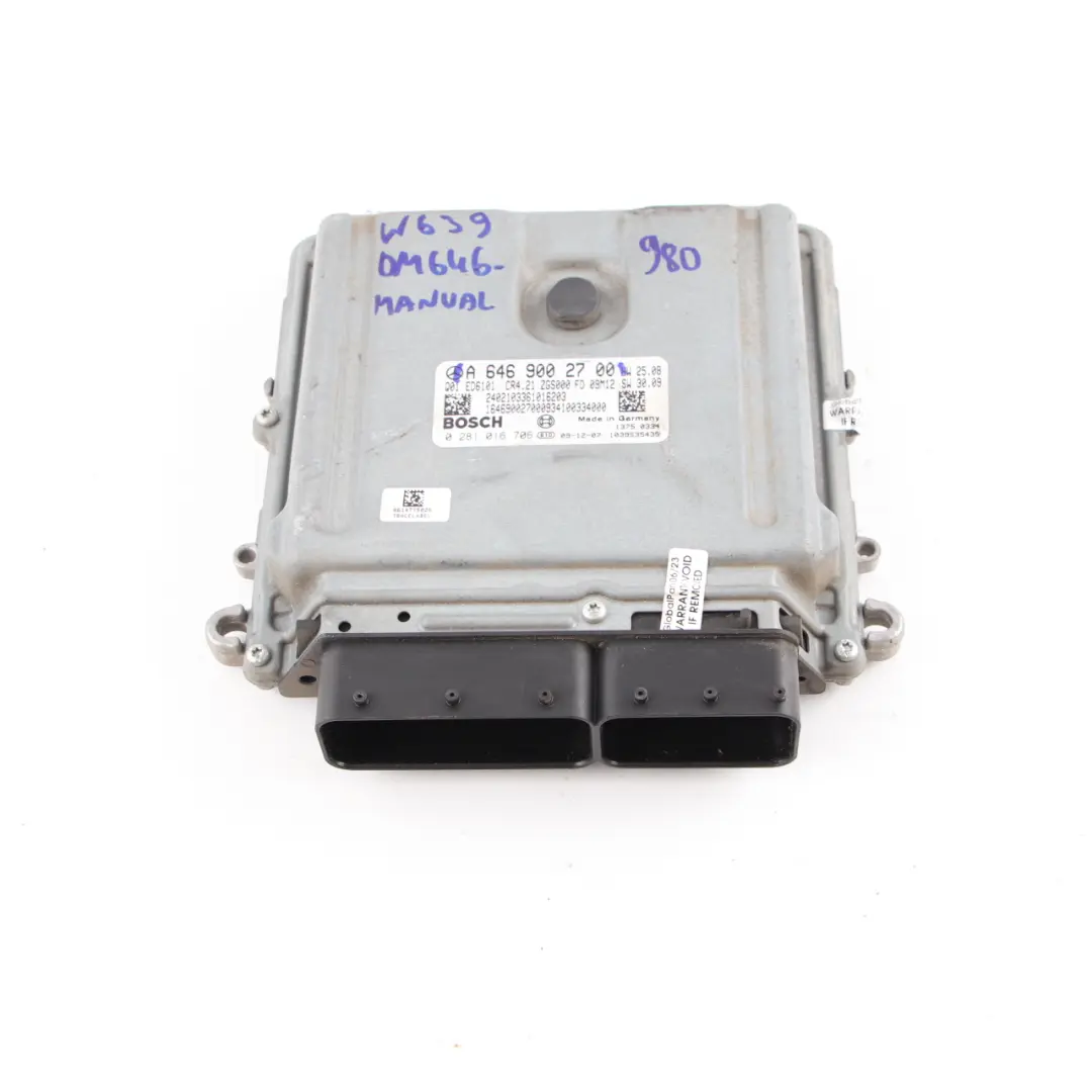 OM646.980 Engine Control Unit ECU Module Manual to Mercedes Vito W639 with Part number A6469002700 Mercedes Vito W639 OM646.980 Engine Control Unit ECU Module Manual - SKU A6469002700 - Part number A6469002700