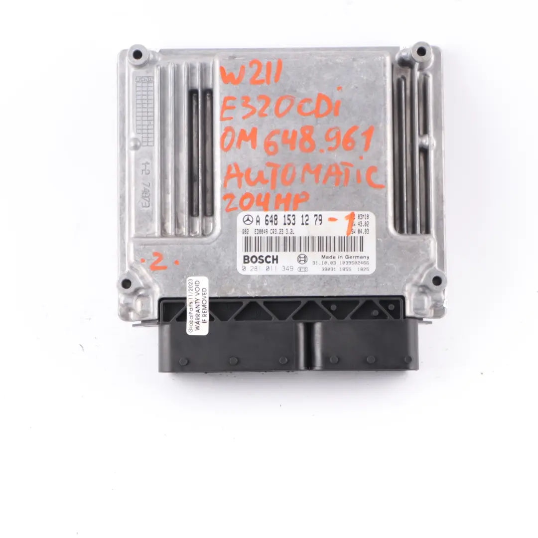 Mercedes W211 S320 CDI 648.961 204HP Engine Control Unit ECU Kit Key - SKU A6481531279-1 - Part number A6481531279