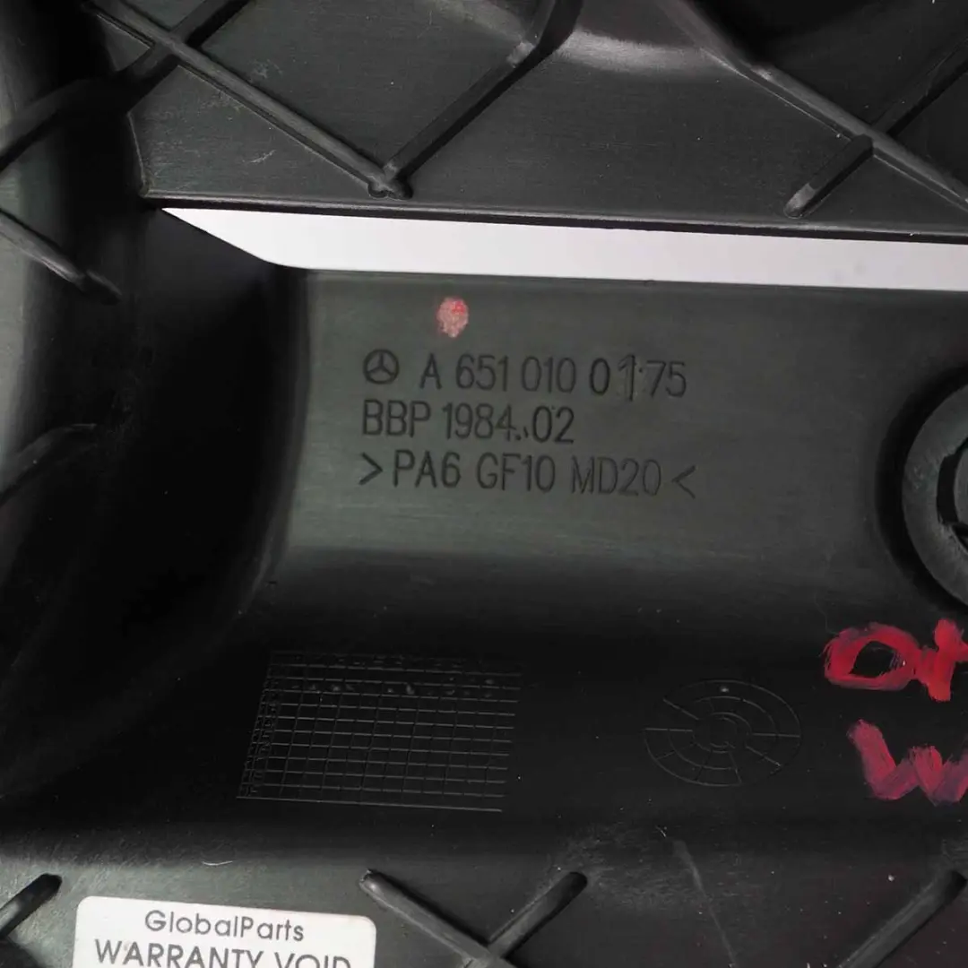 Mercedes W204 W207 W212 OM651 Diesel Motor Tapa Panel Acústico - SKU A6510100175 - Número de pieza A6510100175