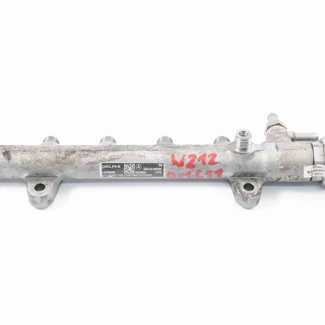 Mercedes W204 W212 OM651 Rail de combustible alta presión inyección combustible - SKU A6510700595 - Número de pieza A6510700595