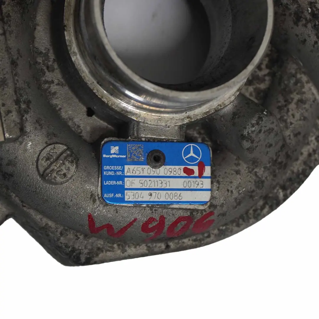 OM651 Turbocompresor Turbocompresor Pieza para Mercedes Sprinter W906 con número de pieza A6510900980 Mercedes Sprinter W906 OM651 Turbocompresor Turbocompresor Pieza - SKU A6510900980-1 - Número de pieza A6510900980