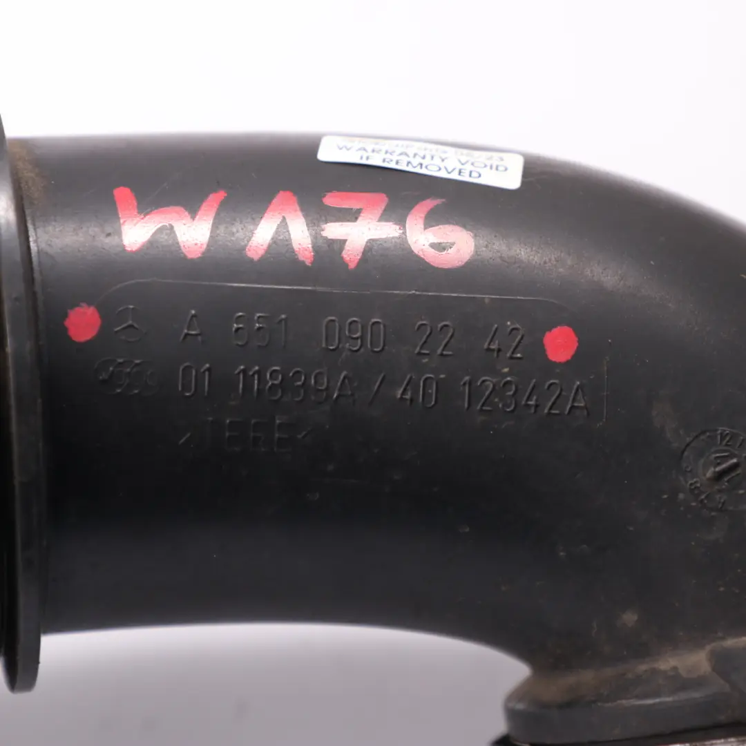  Tuyau d'admission d'air Mercedes W176 W246 OM651 Tube d'admission - SKU A6510902242 - Numéro de pièce A6510902242