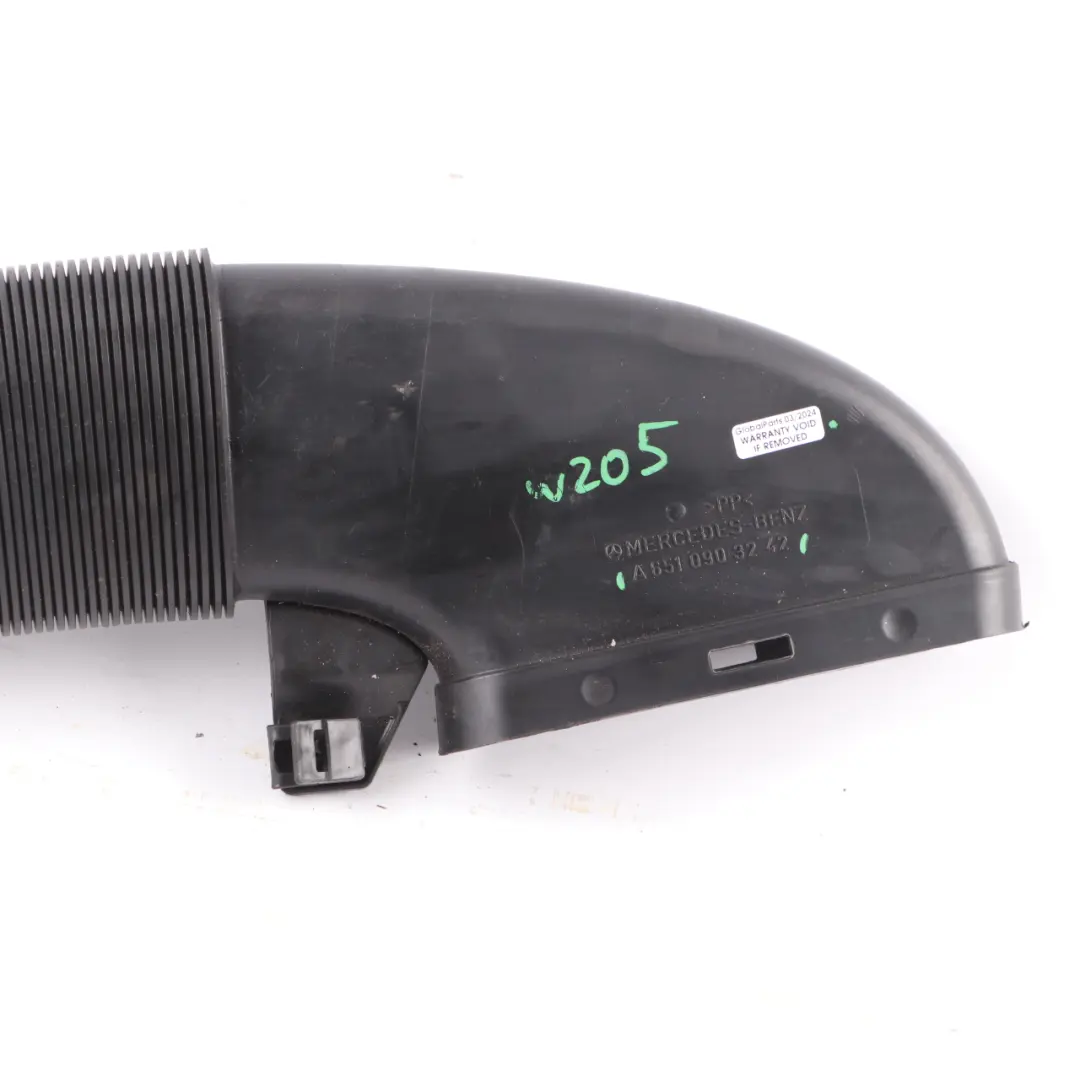  Conduit d'air Mercedes W205 Entrée tuyau d'admission dans boîtier filtre air - SKU A6510903242 - Numéro de pièce A6510903242
