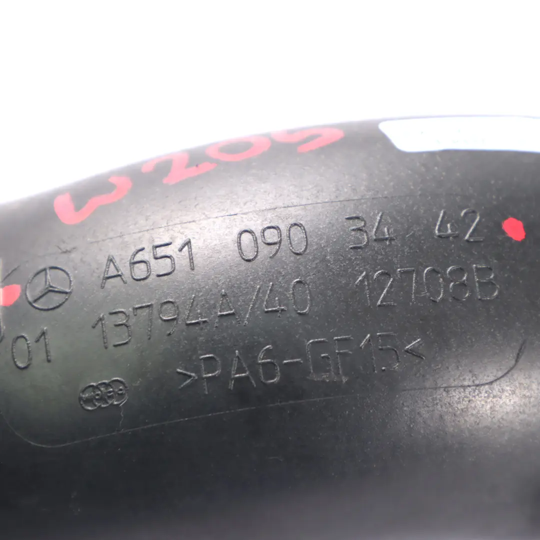 Mercedes W205 OM651 Rura dolotowa Intercoolera Przepustnicy - SKU A6510903442 - Numer Części A6510903442