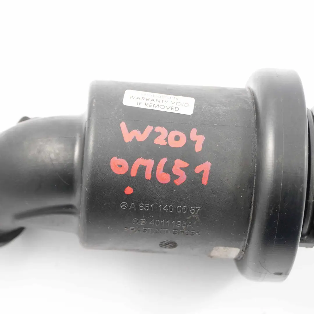 Intake Pipe Mercedes W204 W212 OM651 Intercooler Hose Silencer Air - SKU A6511400087 - Part number A6511400087