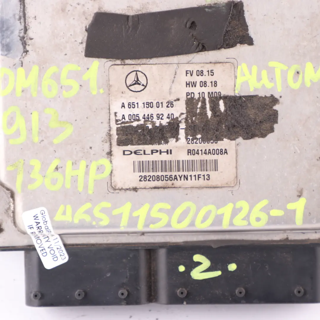 Mercedes W204 C200CDI Blueefficiency OM651.913 Kit Centralina Motore - SKU A6511500126-1 - Numero di parte A6511500126