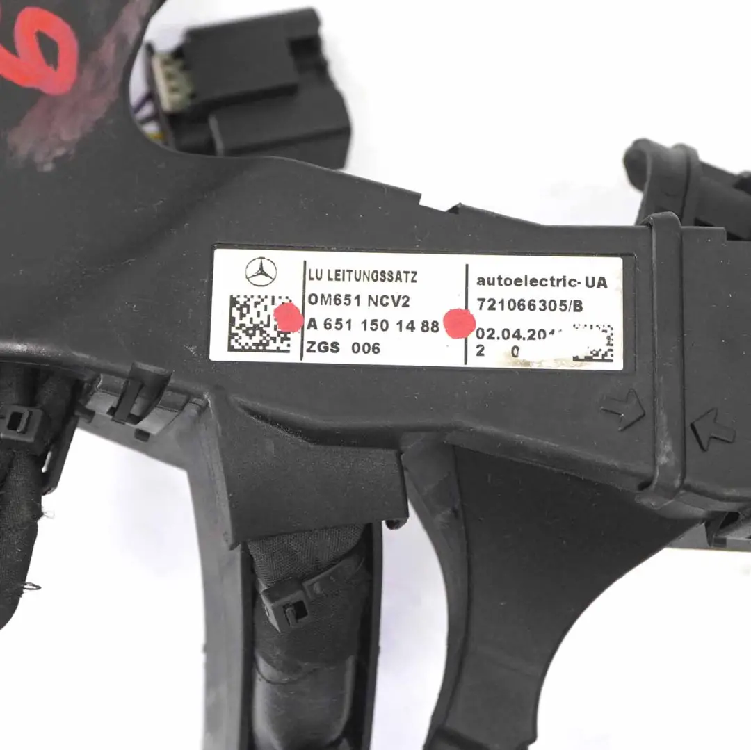 OM651.940 Motor Diesel Cableado Mazo cables para Mercedes Vito W639 con número de pieza A6511501488 Mercedes Vito W639 OM651.940 Motor Diesel Cableado Mazo cables - SKU A6511501488 - Número de pieza A6511501488