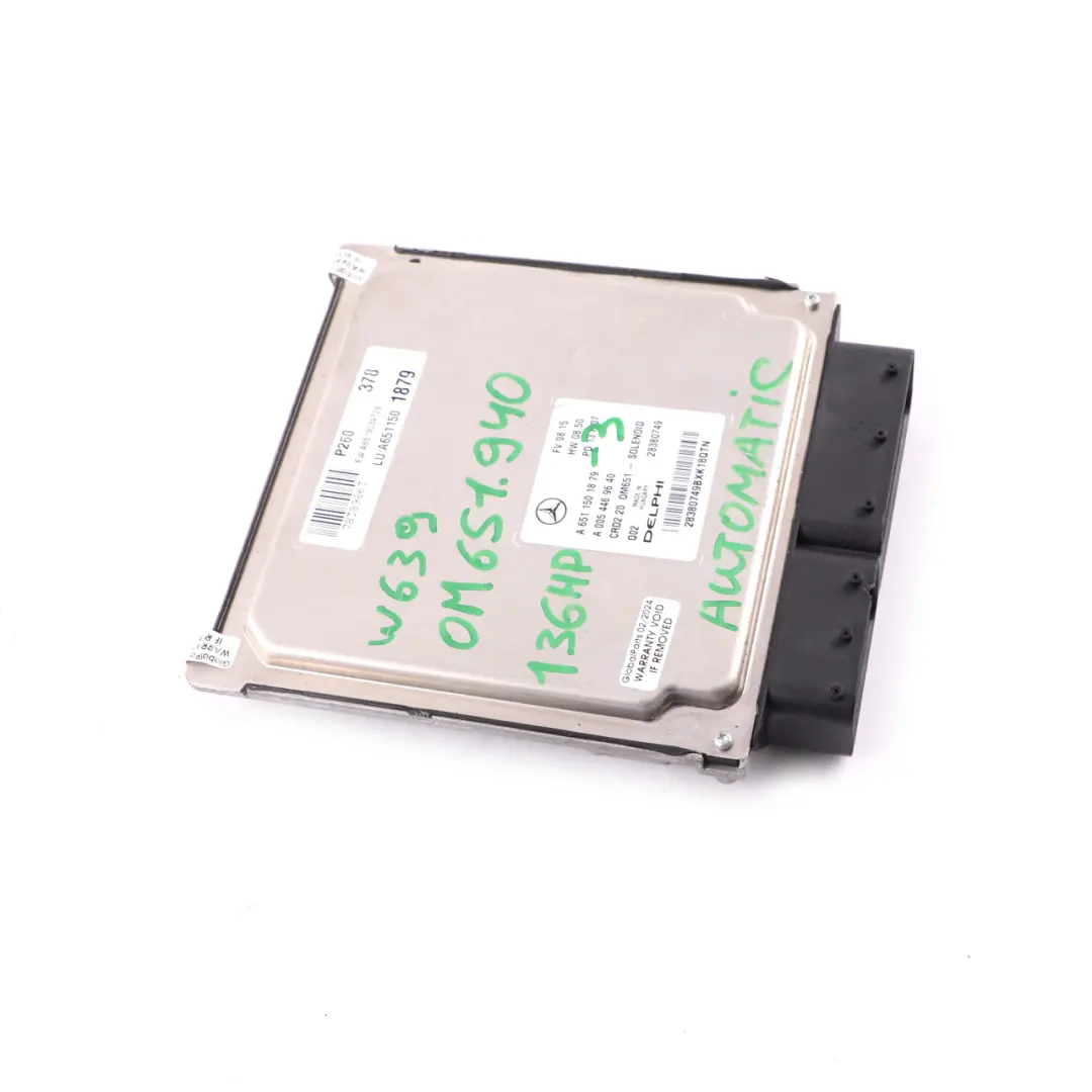 Mercedes W639 OM651.940 113 CDI 136HP Engine Module ECU Automatic - SKU A6511501879-3 - Part number A6511501879