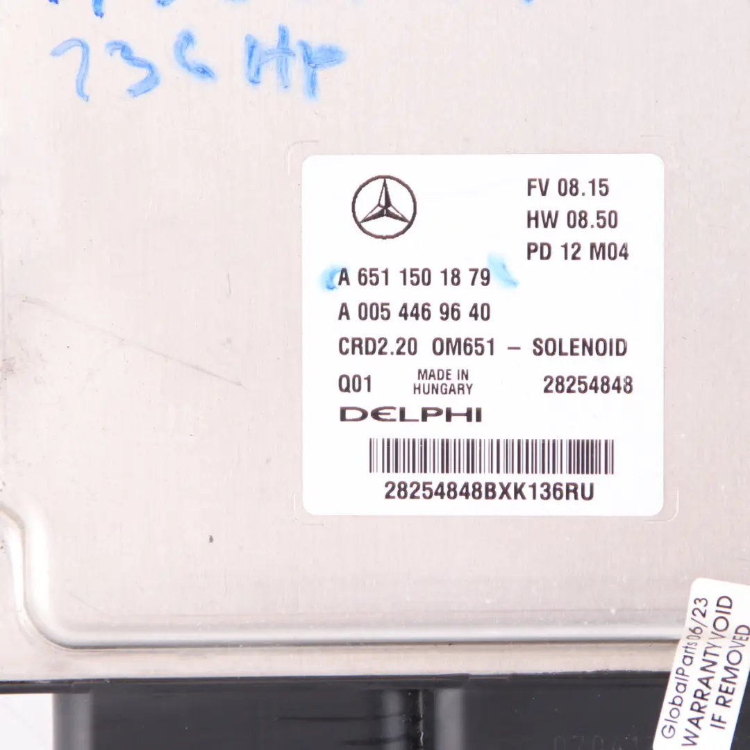 Mercedes W639 OM651.940 113 CDI 136HP Motoreinheit Modul ECU Manual - SKU A6511501879 - Teilenummer A6511501879