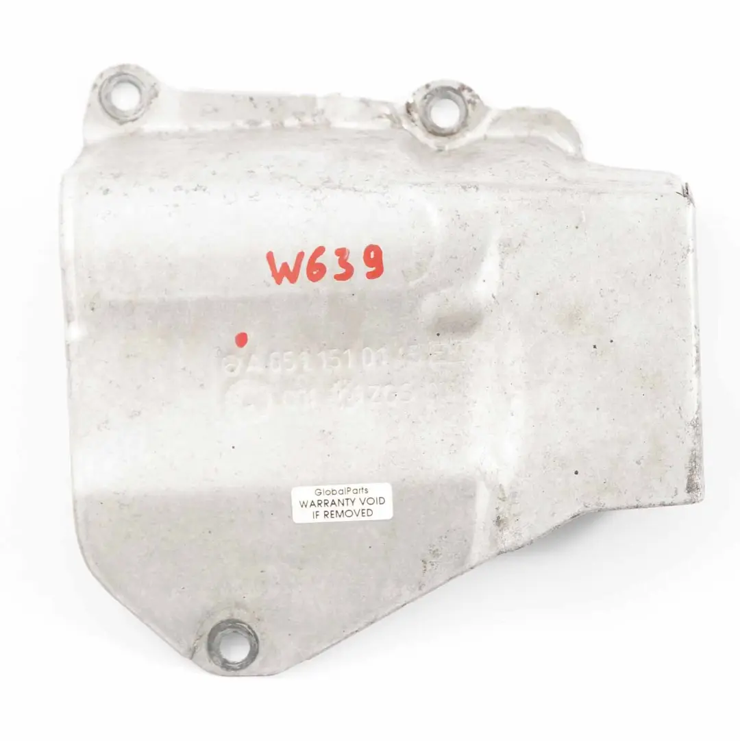 Heat Shield Mercedes Vito W639 OM651 Starter Motor Heat Plate to Engine with Part number A6511510145 Engine Heat Shield Mercedes Vito W639 OM651 Starter Motor Heat Plate - SKU A6511510145 - Part number A6511510145