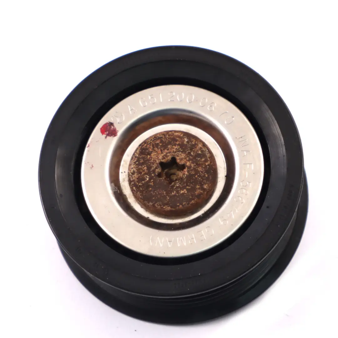 Idle Guide Pulley Mercedes W639 W906 OM651 Auxiliary Belt Pulley to with Part number A6512000670 Idle Guide Pulley Mercedes W639 W906 OM651 Auxiliary Belt Pulley - SKU A6512000670 - Part number A6512000670