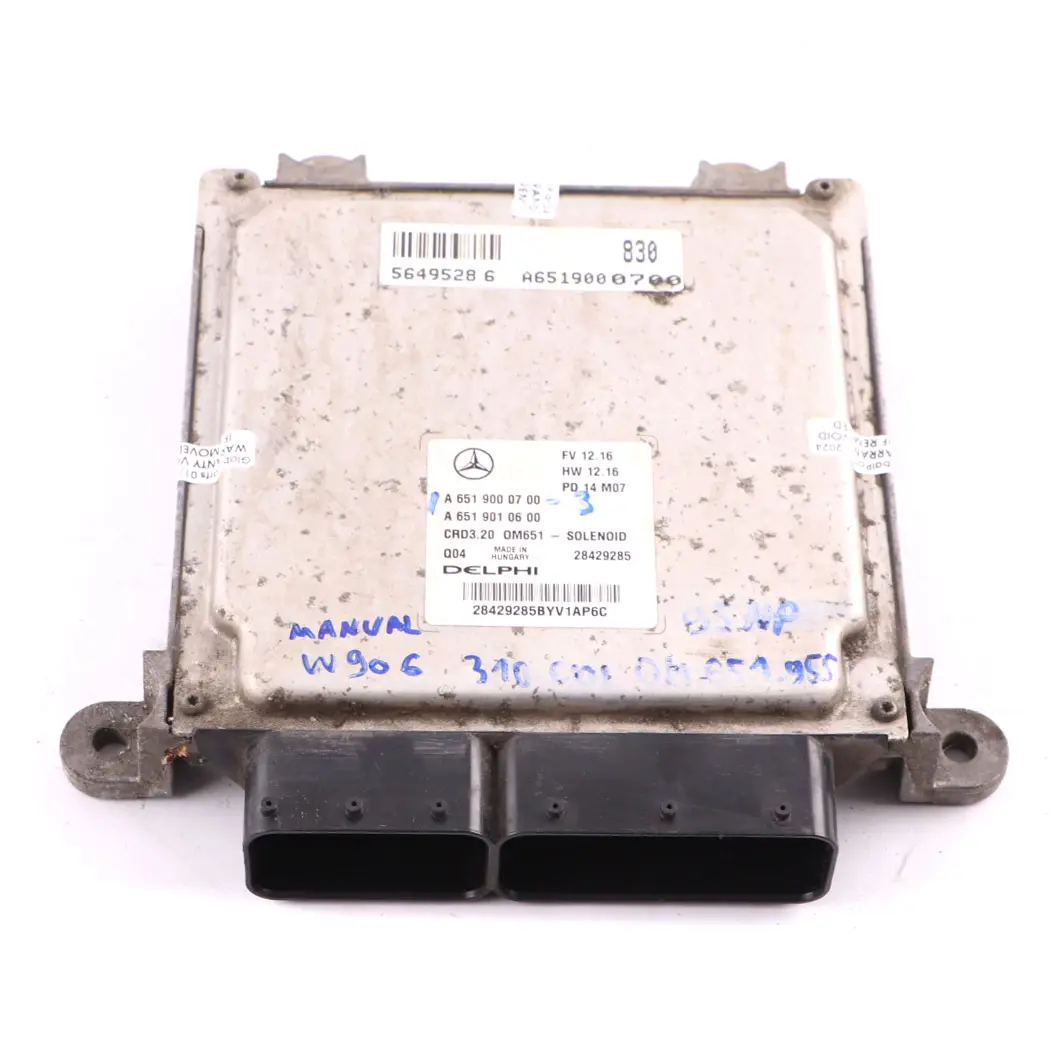 Mercedes W906 310 CDI OM651.955 95HP Unité Moteur ECU Kit Key Lock - SKU A6519000700-3 - Numéro de pièce A6519000700