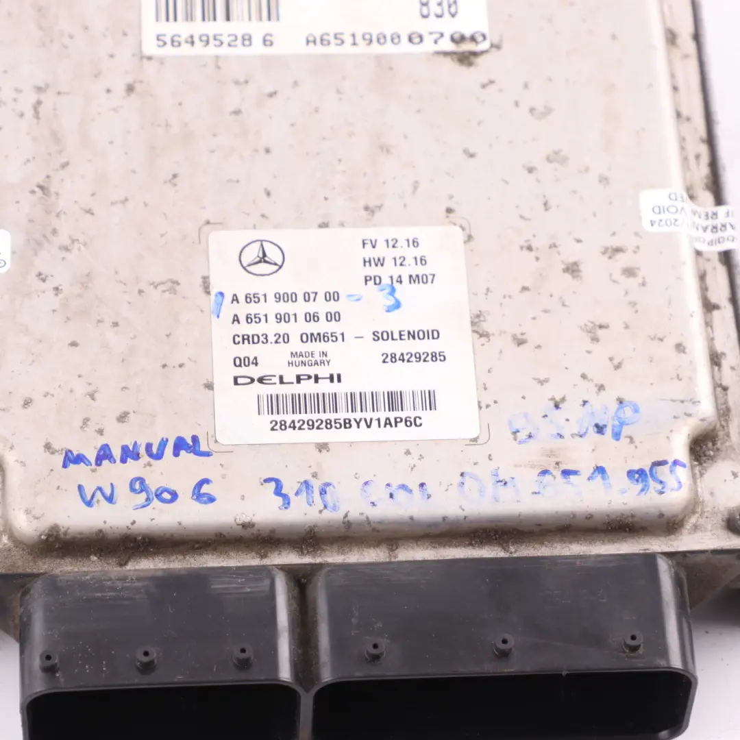 Mercedes W906 310 CDI OM651.955 95HP Engine Unit ECU Kit Key Lock - SKU A6519000700-3 - Part number A6519000700