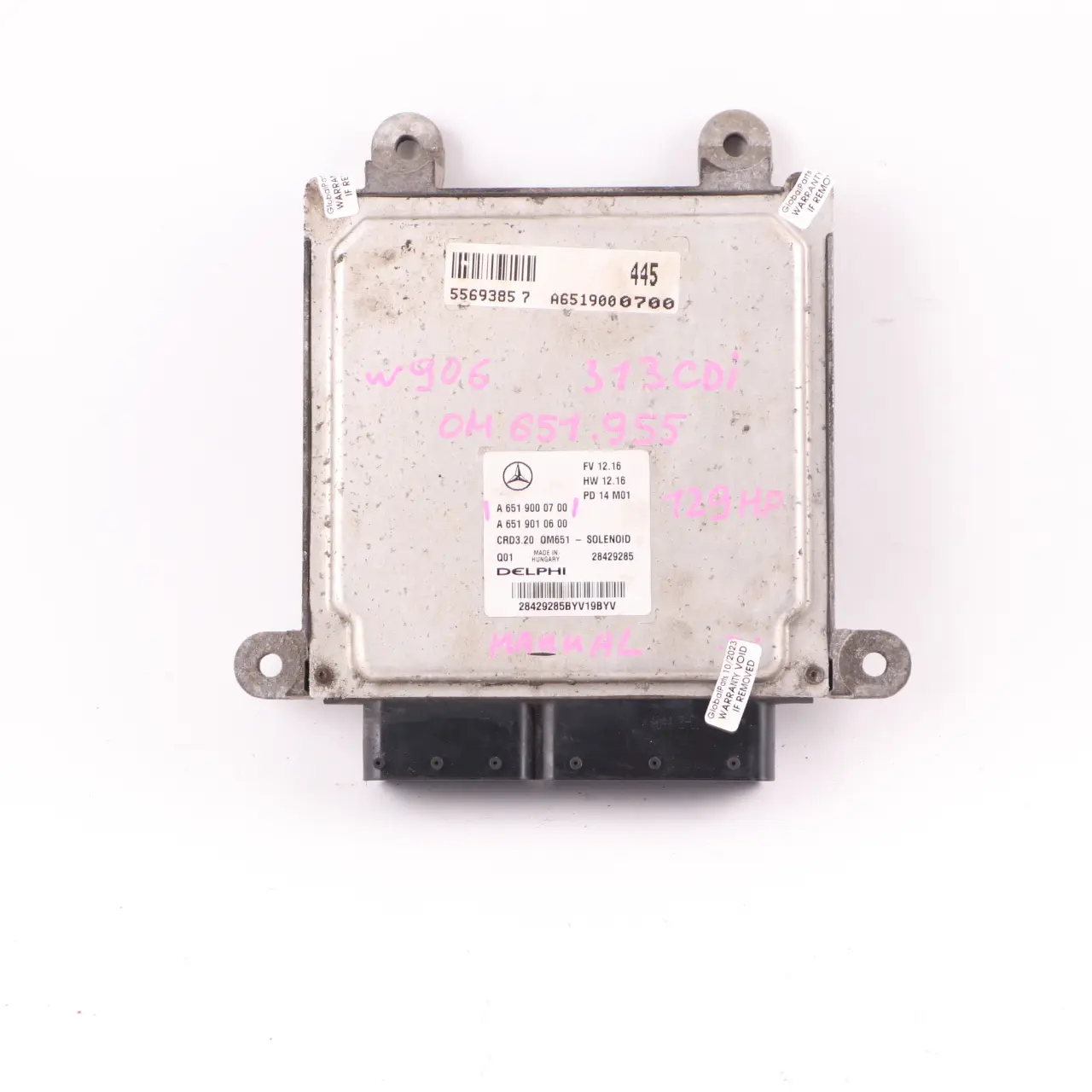 Mercedes W906 313 CDI OM651.955 129HP Diesel Engine ECU A6519000700 Manual