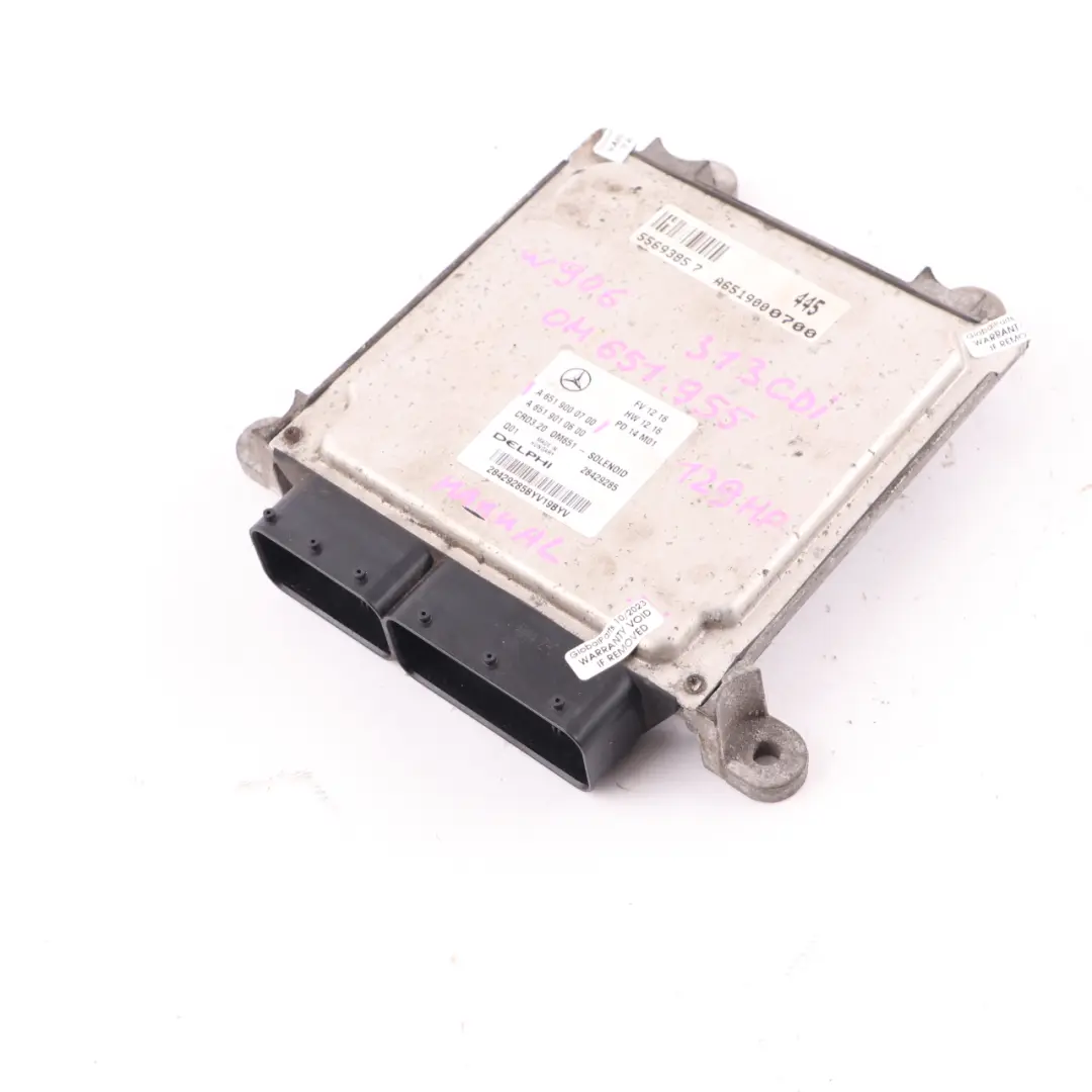 OM651.955 129HP Diesel Engine ECU Manual Mercedes W906 313 CDI - SKU A6519000700 - Part number A6519000700