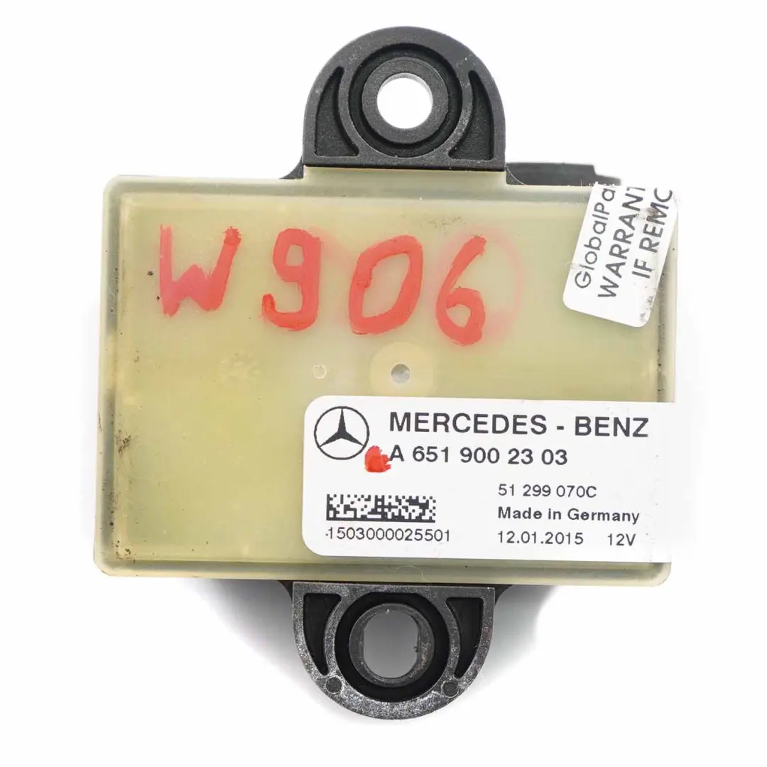OM651 Diesel Módulo relé bujías incandescentes control para Mercedes W906 con número de pieza A6519002303 Mercedes W906 OM651 Diesel Módulo relé bujías incandescentes control - SKU A6519002303 - Número de pieza A6519002303