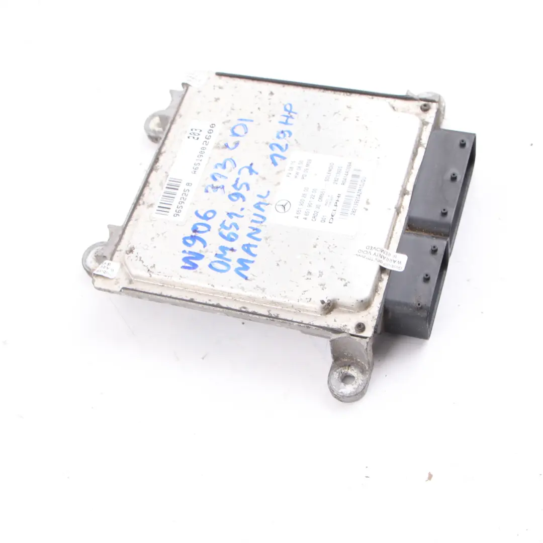 Mercedes W906 313 CDI OM651.957 129HP Engine ECU Unit Module Manual - SKU A6519002600 - Part number A6519002600
