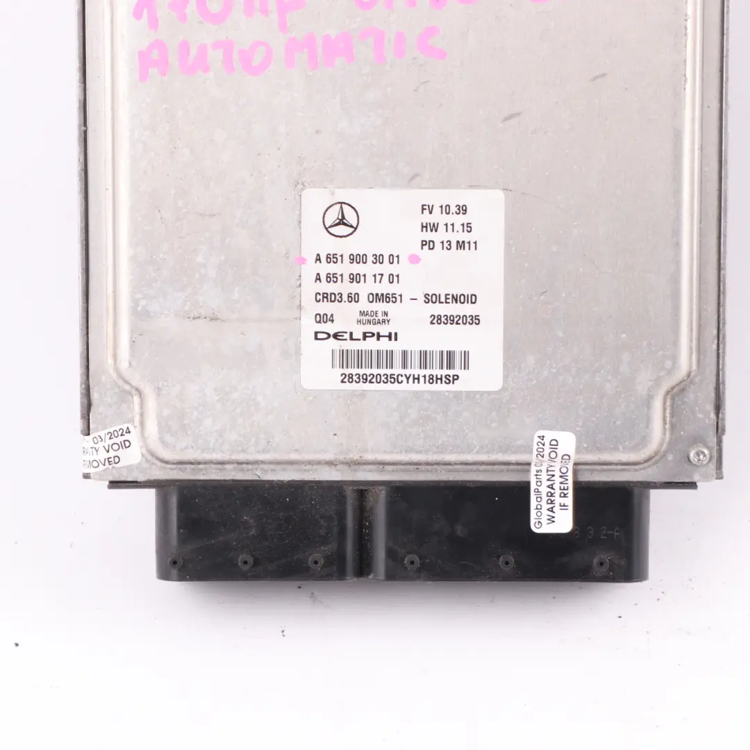 A220 CDI BlueEFFICIENCY 651.930 170HP Engine Unit ECU to Mercedes W176 with Part number A6519003001 Mercedes W176 A220 CDI BlueEFFICIENCY 651.930 170HP Engine Unit ECU - SKU A6519003001 - Part number A6519003001