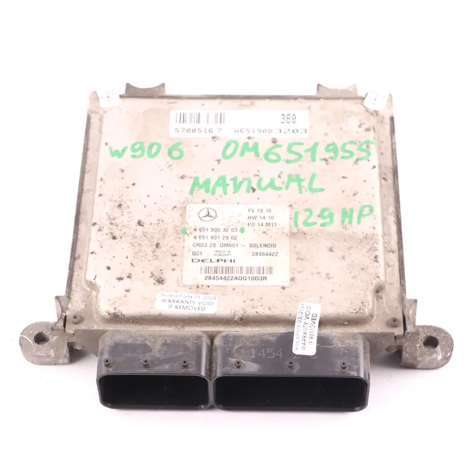 OM651.955 129HP Dieselmotor ECU Handbuch für Mercedes W906 313 CDI mit Teilenummer A6519003203 Mercedes W906 313 CDI OM651.955 129HP Dieselmotor ECU Handbuch - SKU A6519003203 - Teilenummer A6519003203