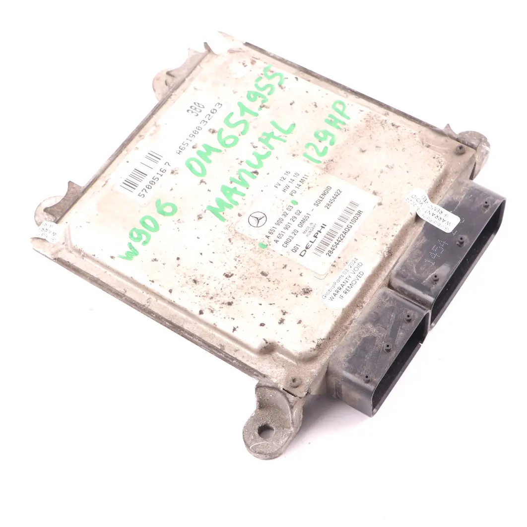 OM651.955 129HP Motor Diesel ECU Manual para Mercedes W906 313 CDI con número de pieza A6519003203 Mercedes W906 313 CDI OM651.955 129HP Motor Diesel ECU Manual - SKU A6519003203 - Número de pieza A6519003203