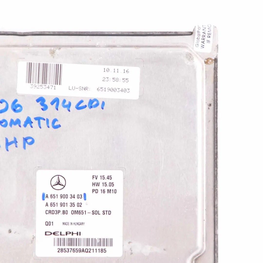 Mercedes W906 OM651.955 163HP Sterownik Silnika ECU Manual - SKU A6519003403-4 - Numer Części A6519003403