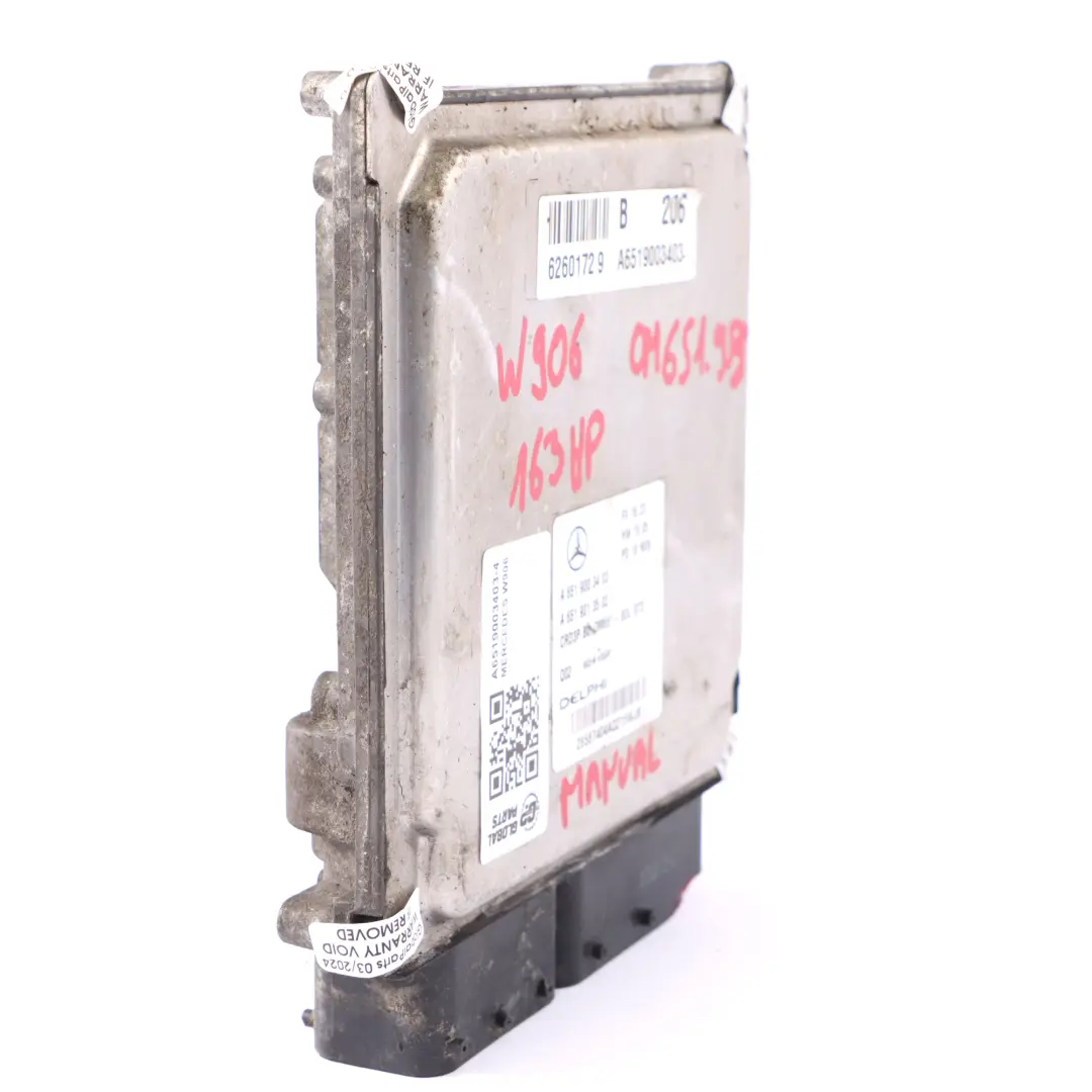 Mercedes Sprinter W906 OM651.955 163HP Engine Unit Module ECU Manual - SKU A6519003403-4 - Part number A6519003403
