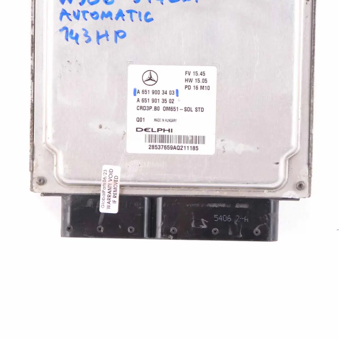 OM651 143HP Engine Unit Module ECU Automatic to Mercedes W906 314 CDI with Part number A6519003403 Mercedes W906 314 CDI OM651 143HP Engine Unit Module ECU Automatic - SKU A6519003403 - Part number A6519003403