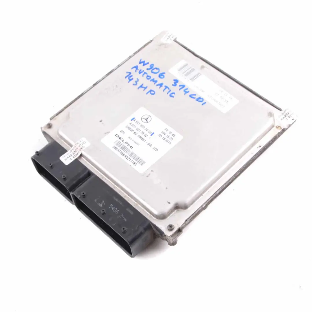 OM651 143HP Engine Unit Module ECU Automatic to Mercedes W906 314 CDI with Part number A6519003403 Mercedes W906 314 CDI OM651 143HP Engine Unit Module ECU Automatic - SKU A6519003403 - Part number A6519003403