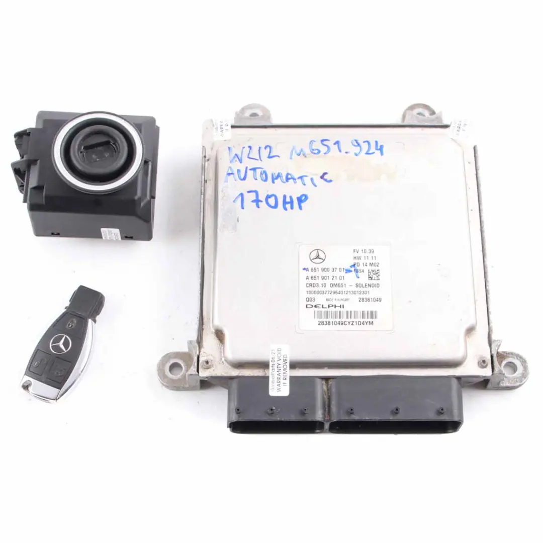 Mercedes W212 OM651.924 E220CDI 170HP Engine ECU Kit + Key + Lock - SKU A6519003701-1 - Part number A6519003701