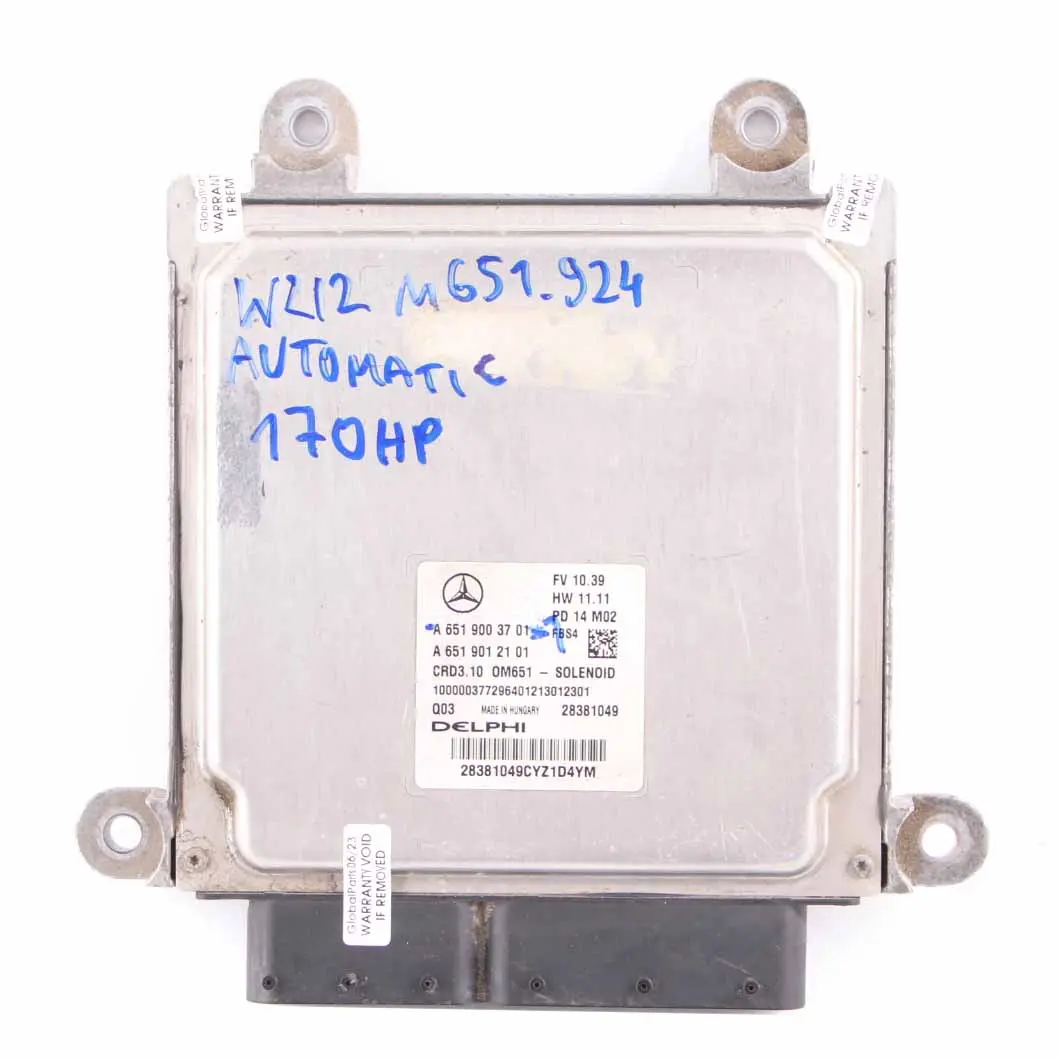 Mercedes W212 OM651.924 E220CDI 170HP Engine ECU Kit + Key + Lock - SKU A6519003701-1 - Part number A6519003701