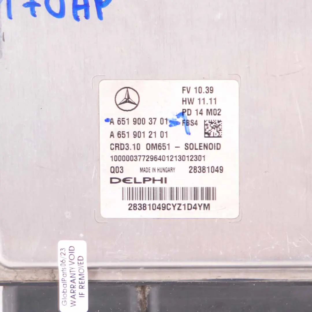 Mercedes W212 OM651.924 E220CDI 170HP Engine ECU Kit + Key + Lock - SKU A6519003701-1 - Part number A6519003701