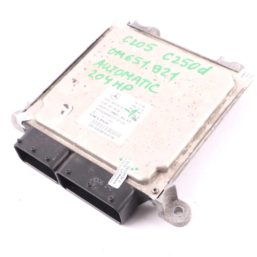  ECU Mercedes C205 C250d Diesel OM651.921 204HP Moduł Sterownik Silnika - SKU A6519005203-1 - Numer Części A6519005203