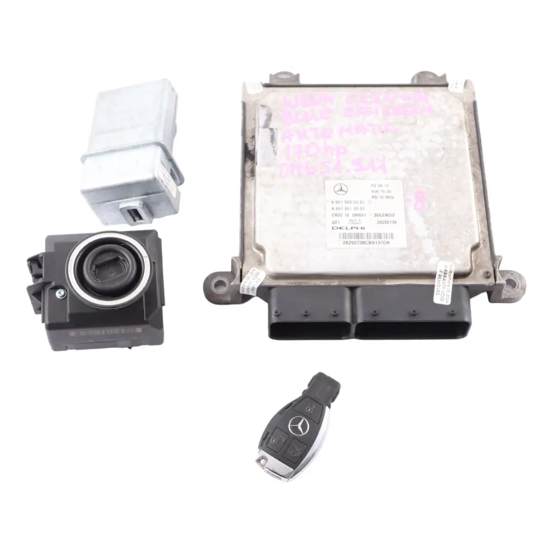 Mercedes W204 C220CDI 651.911 170HP Moteur ECU Kit Serrure à Clé - SKU A6519005301-4 - Numéro de pièce A6519005301
