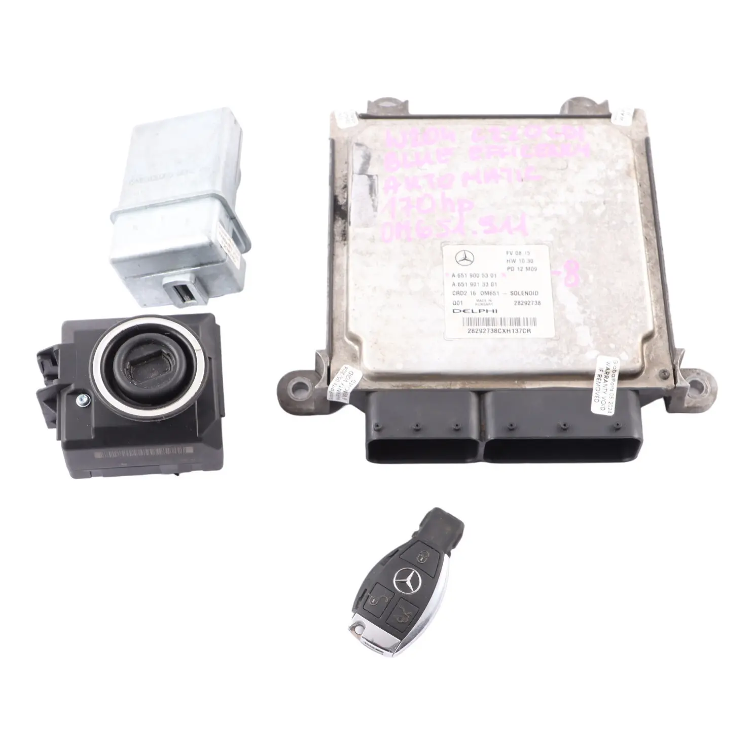 Mercedes W204 C220CDI 651.911 170HP motore ECU Kit chiave blocco A6519005301
