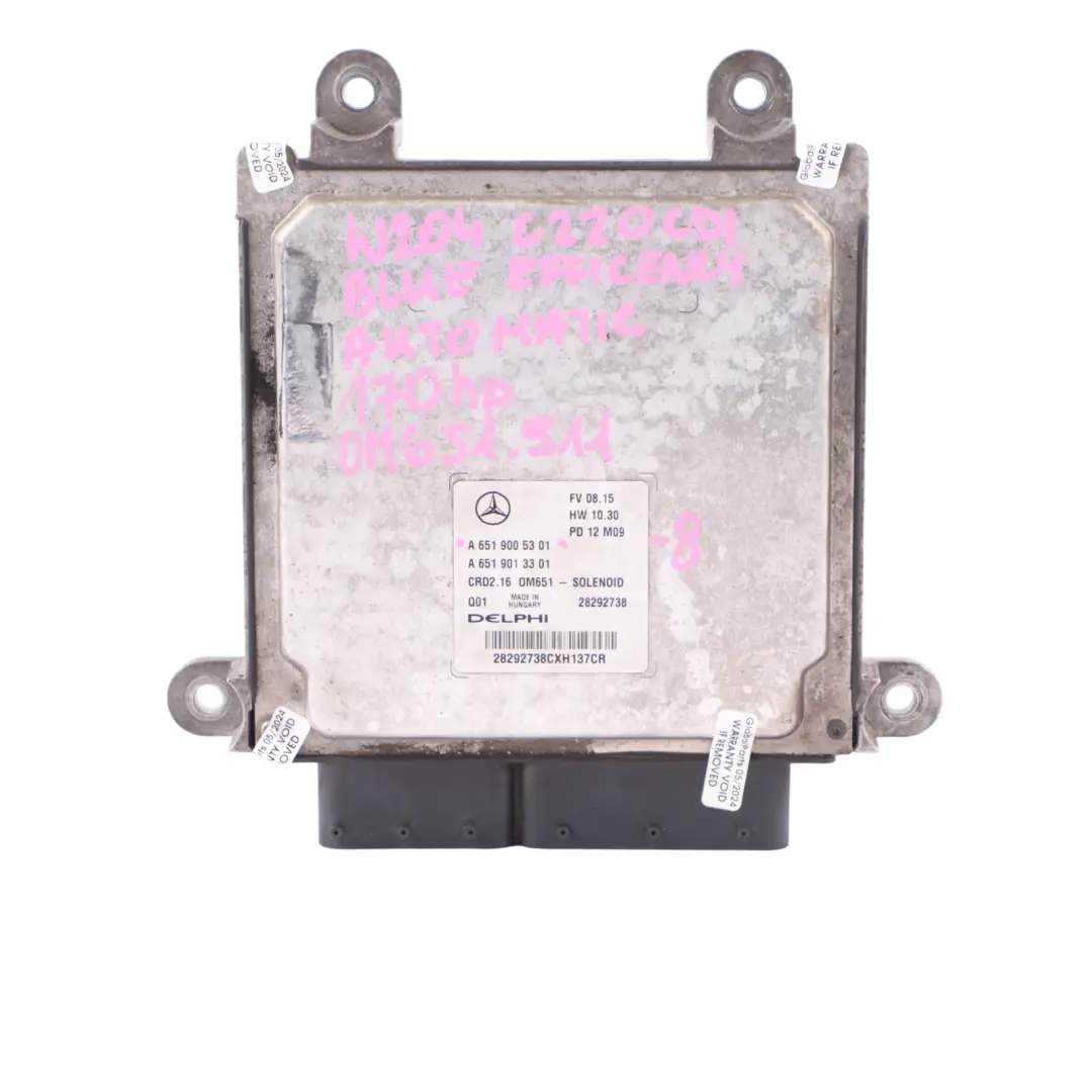 Mercedes W204 C220CDI 651.911 170HP Moteur ECU Kit Serrure à Clé - SKU A6519005301-4 - Numéro de pièce A6519005301