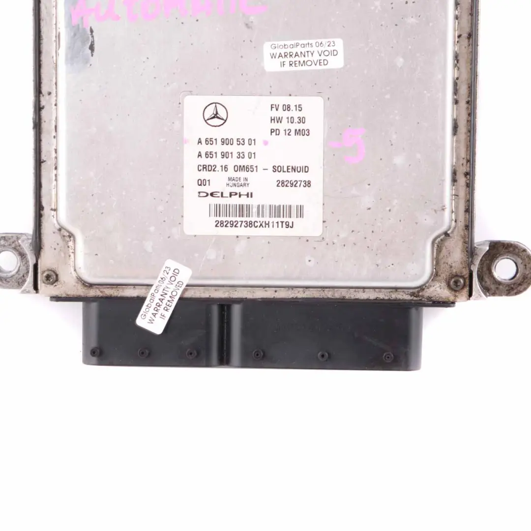 Mercedes W212 E220CDI BlueEFFICIENCY OM651.924 170HP Engine ECU Unit - SKU A6519005301-5 - Part number A6519005301
