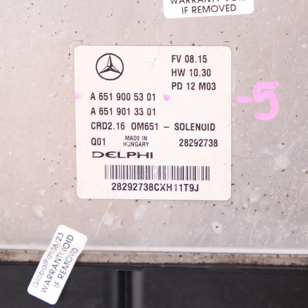 Mercedes W212 E220CDI BlueEFFICIENCY OM651.924 170HP Engine ECU Unit - SKU A6519005301-5 - Part number A6519005301