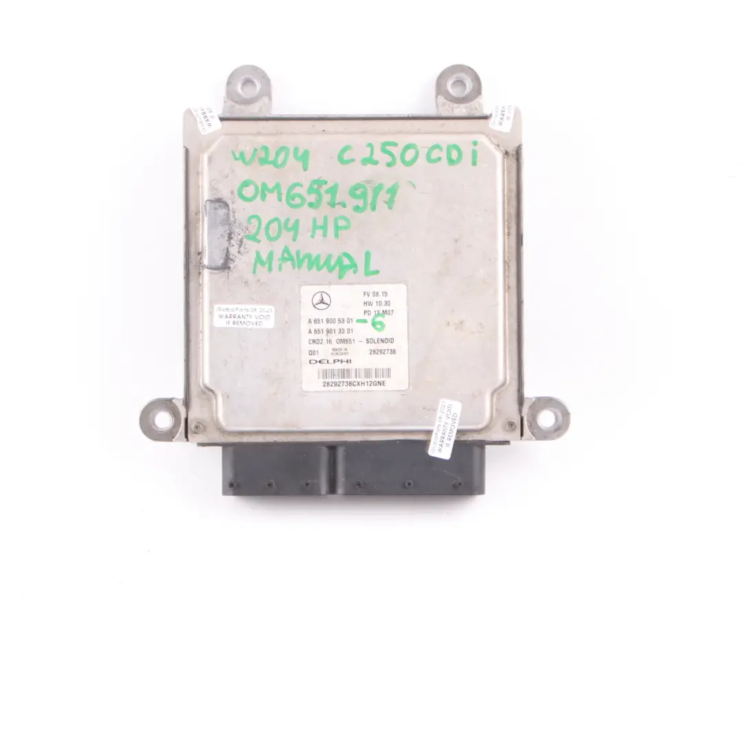 C250CDI 204HP OM651.911 Engine ECU Kit Key Manual to Mercedes W204 with Part number A6519005301 Mercedes W204 C250CDI 204HP OM651.911 Engine ECU Kit Key Manual - SKU A6519005301-6 - Part number A6519005301