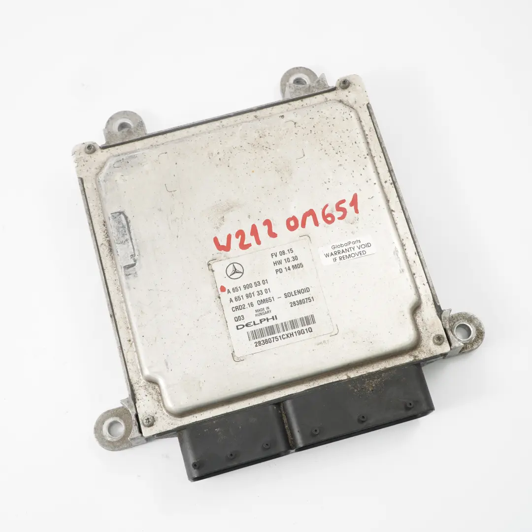E220CDI OM651 Motor Diesel Unidad Control Modulo ECU para Mercedes W212 con número de pieza A6519005301 Mercedes W212 E220CDI OM651 Motor Diesel Unidad Control Modulo ECU - SKU A6519005301 - Número de pieza A6519005301