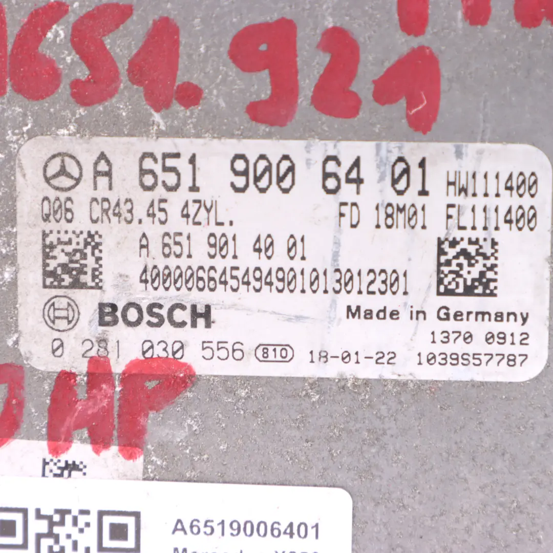 Mercedes GLC X253 220d 170PS 651.921 Motor einheit ECU - SKU A6519006401 - Teilenummer A6519006401