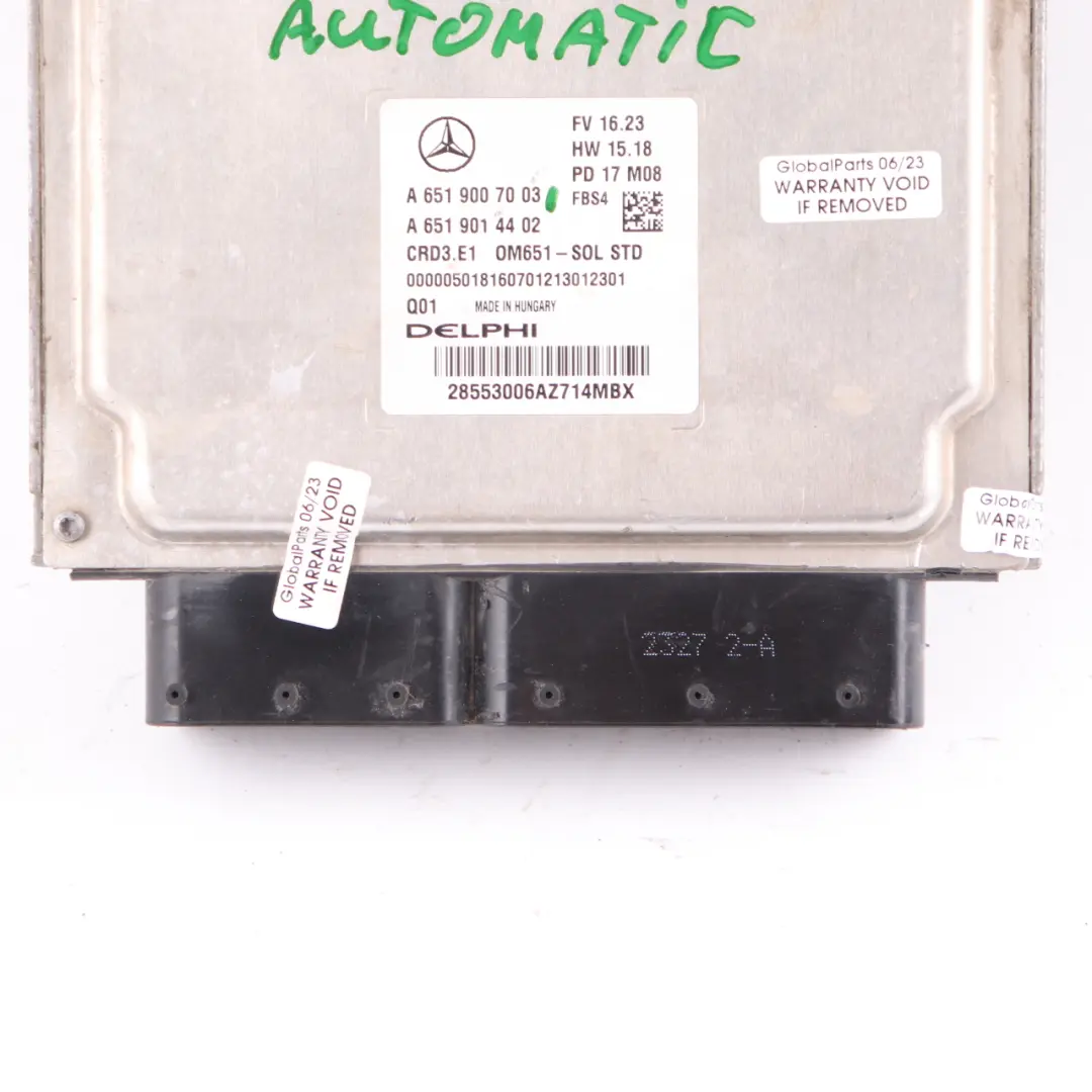 A200 CDI OM651 136PS Motor Modul ECU Einheit Automatik für Mercedes W176 mit Teilenummer A6519007003 Mercedes W176 A200 CDI OM651 136PS Motor Modul ECU Einheit Automatik - SKU A6519007003 - Teilenummer A6519007003