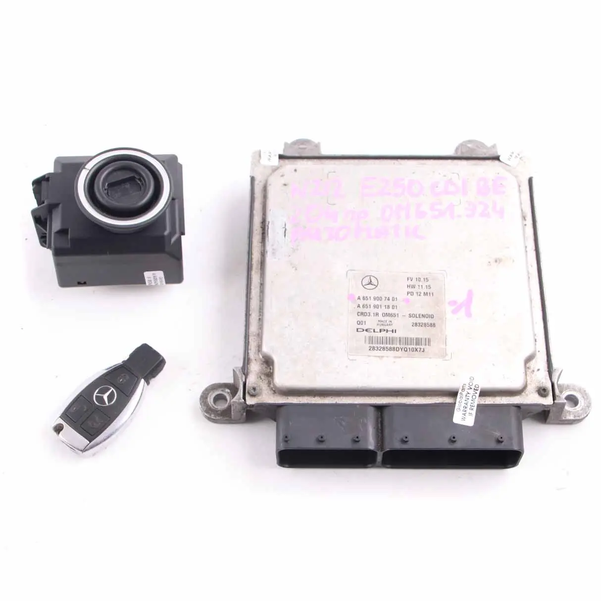 Mercedes W212 E250CDI Blu Efficienza OM651 204HP Motore ECU A6519007401 Chiave