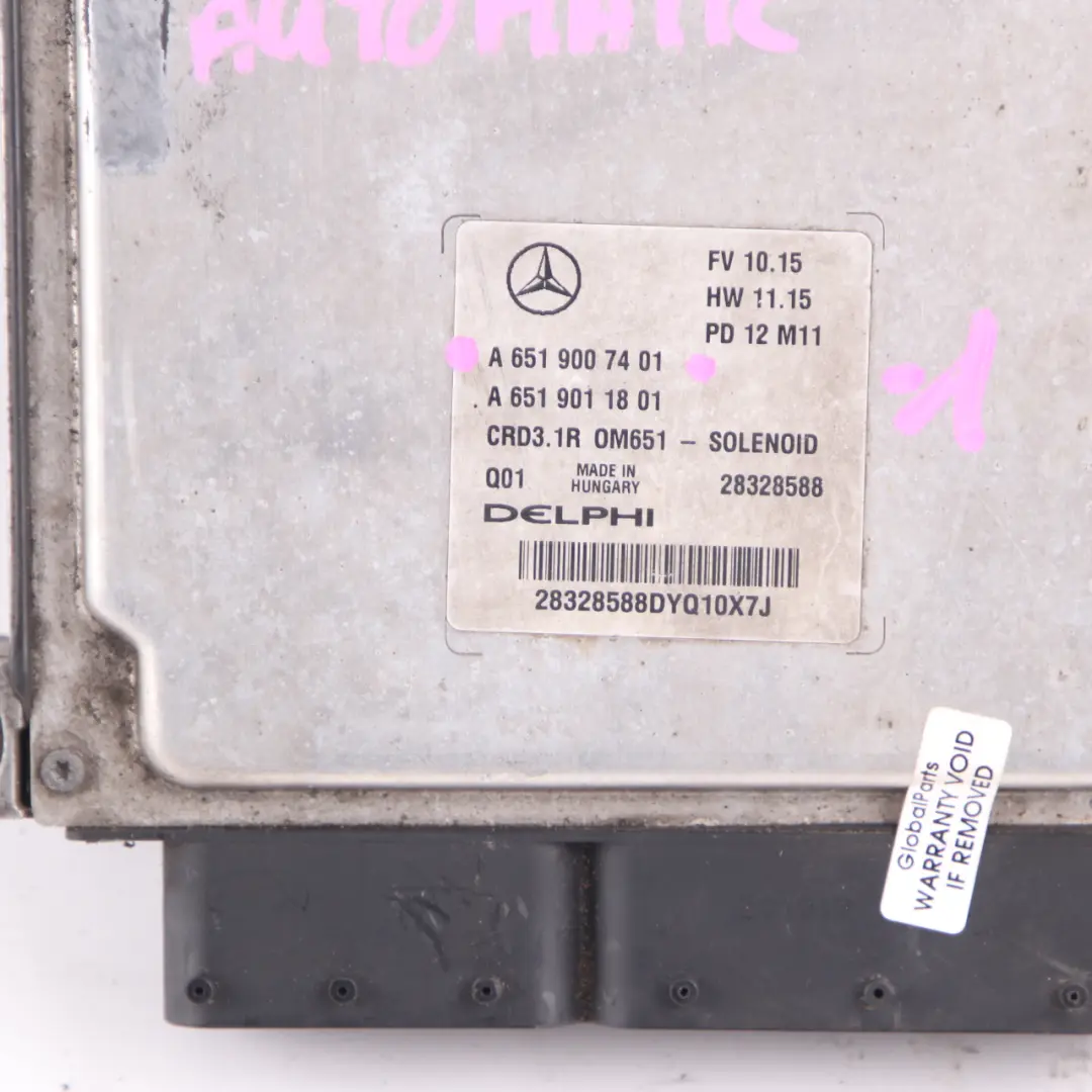Mercedes W212 E250CDI Blue Efficiency OM651 204HP Engine ECU Key - SKU A6519007401-1 - Part number A6519007401