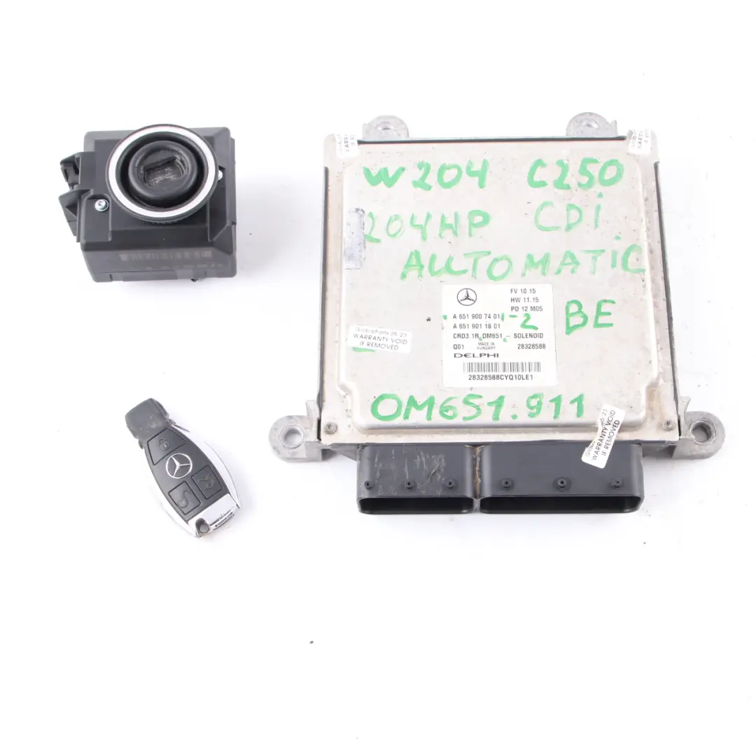 Mercedes W204 C250CDI Blue Efficiency OM651.911 204HP Motor ECU Llave - SKU A6519007401-2 - Número de pieza A6519007401