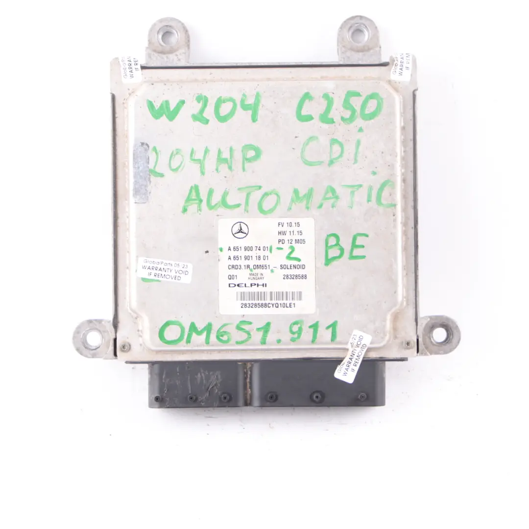 Mercedes W204 C250CDI Blue Efficiency OM651.911 204HP Engine ECU Key - SKU A6519007401-2 - Part number A6519007401