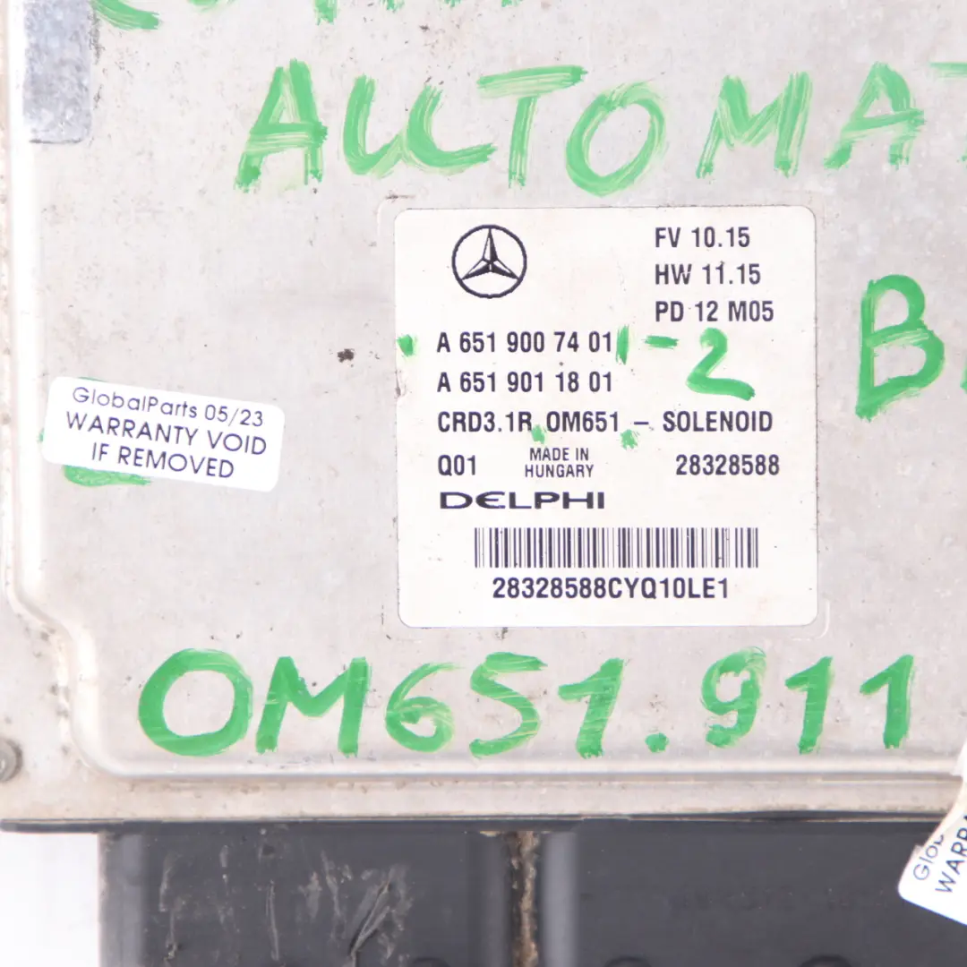 Mercedes W204 C250CDI Blue Efficiency OM651.911 204KM Sterownik Silnika ECU - SKU A6519007401-2 - Numer Części A6519007401