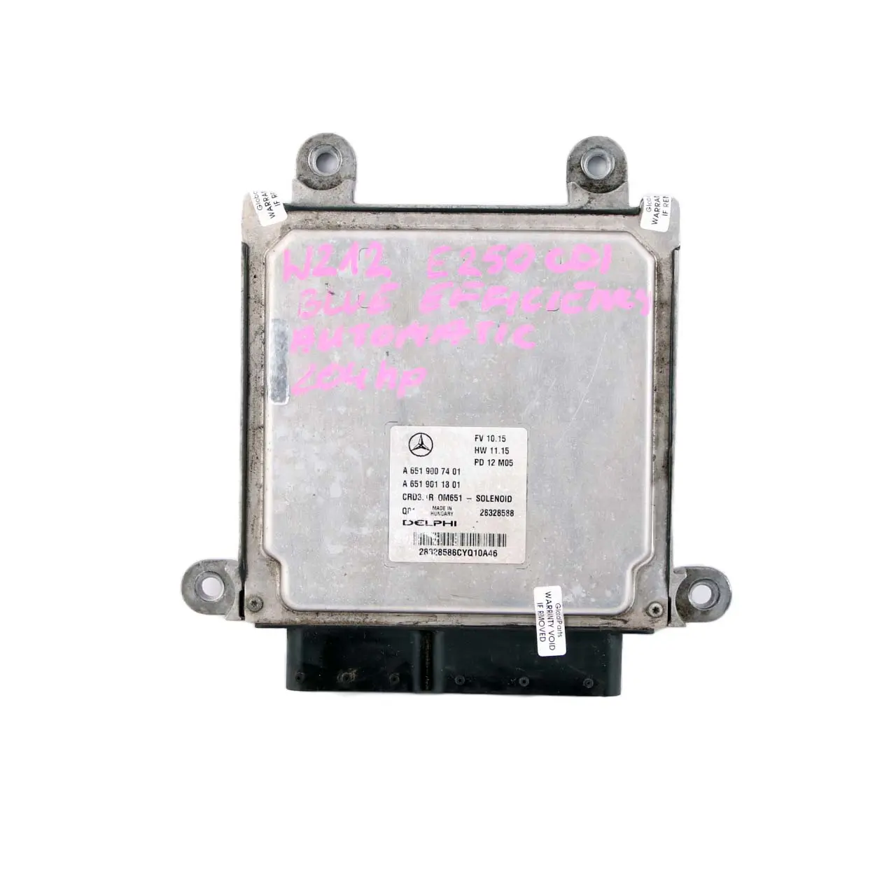 Mercedes W212 E250CDI Efficienza blu OM651 204HP Moteur Module ECU A6519007401