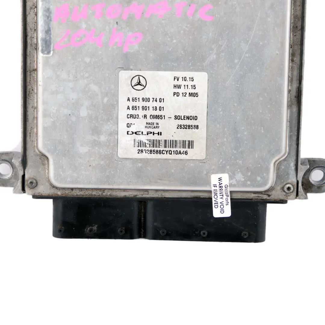 Mercedes W212 E250CDI Efficienza blu OM651 204HP Moteur Module ECU - SKU A6519007401 - Numéro de pièce A6519007401