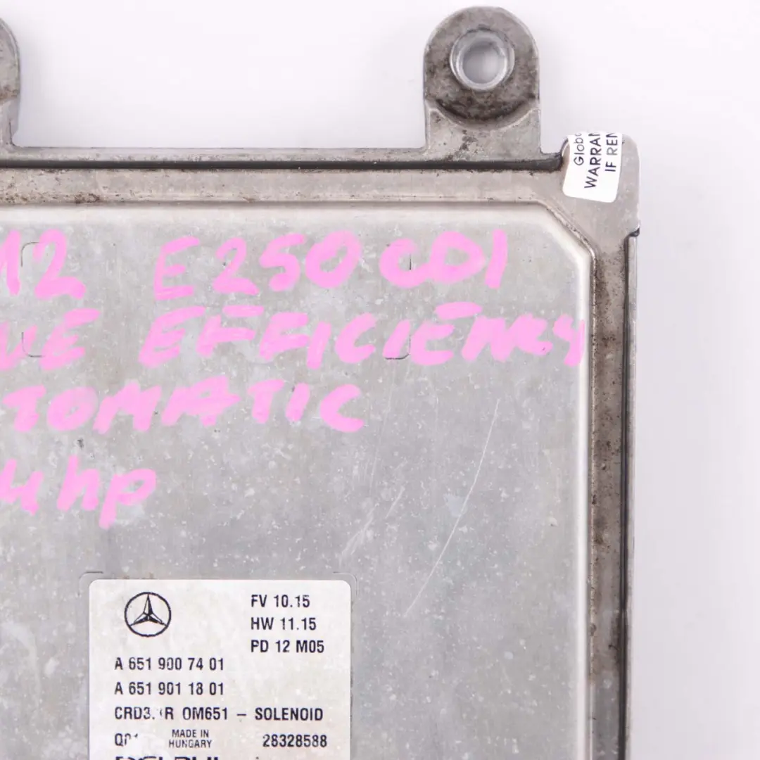 Mercedes W212 E250CDI Efficienza blu OM651 204HP Moteur Module ECU - SKU A6519007401 - Numéro de pièce A6519007401