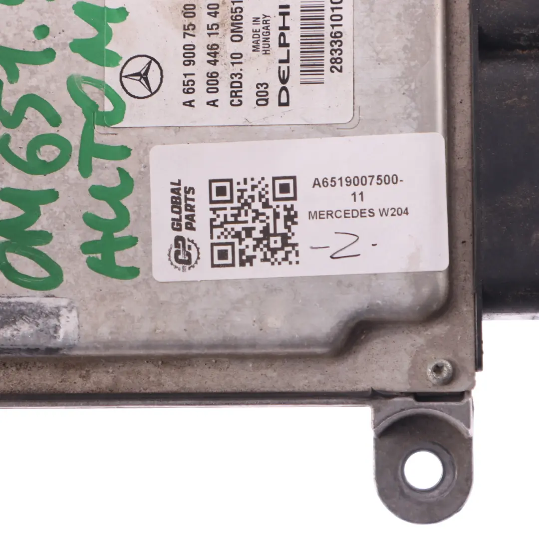 Mercedes W204 C 200 CDI 651.913 136HP Engine Unit ECU Kit Key Lock - SKU A6519007500-11 - Part number A6519007500